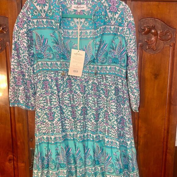 NWT ARNHEM FLORES MINI DRESS IN LILY AUSTRALIAN 6 - Picture 6 of 11